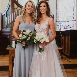 Jenn Maxi Dress ~ Steel Blue Chiffon ~ Small